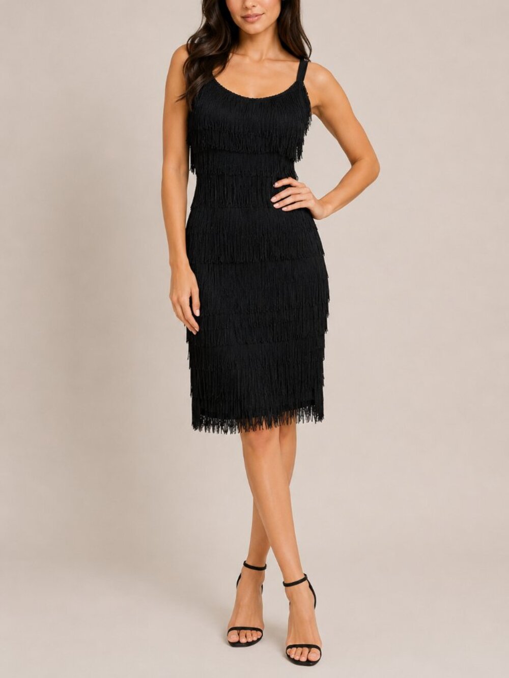 Black Fringe Cocktail Dress Flirty Layers & Vintage Vibes
Size XS